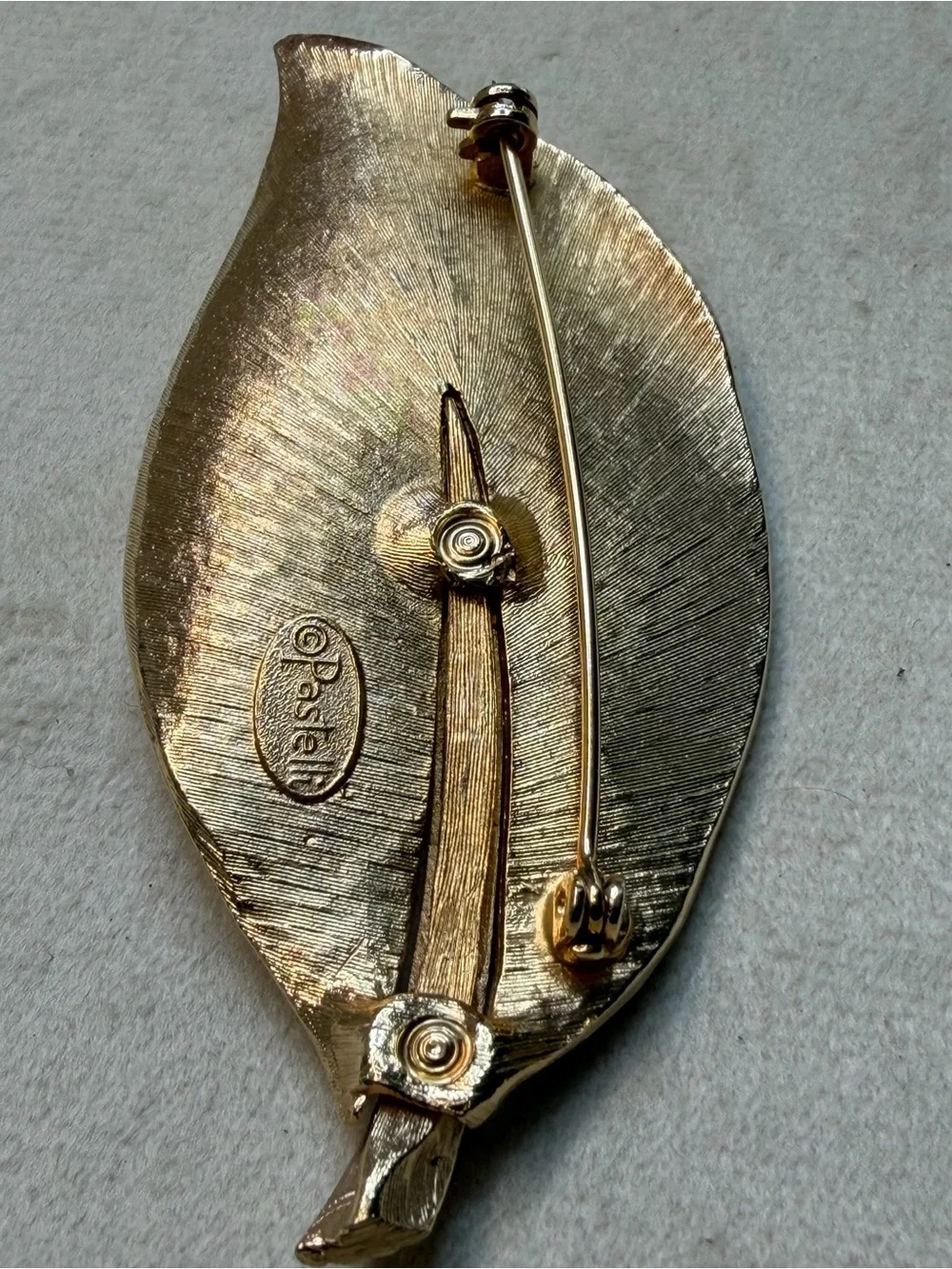 Brushed Silver-Tone Leaf Brooch with Gold Accent - Women Jewelry Brooches